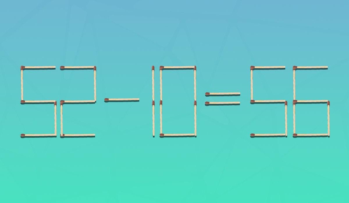 Sehr schwieriges Rätsel: Sie müssen nur 2 Streichhölzer verschieben, um die Gleichheit zu erreichen