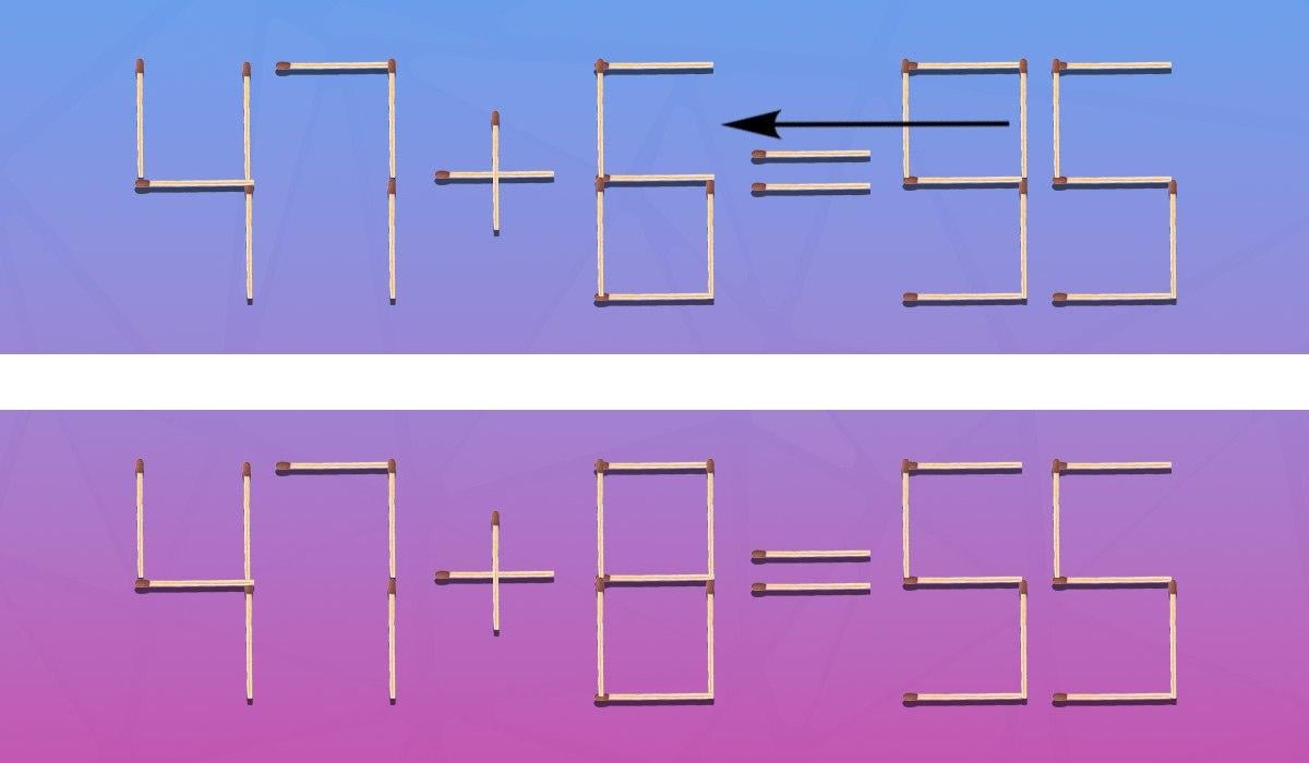 Welches Streichholz muss umgestellt werden, damit die Gleichung stimmt: ein Rätsel für Genies
