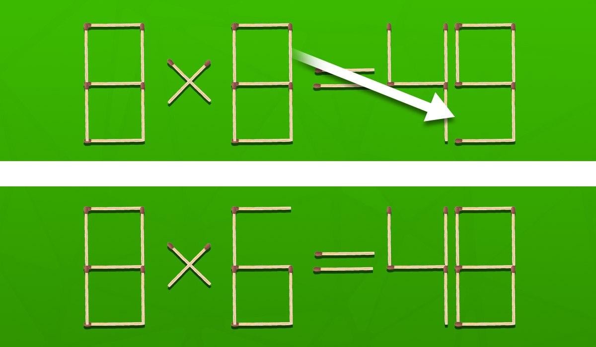Denkaufgabe: Sie müssen ein Streichholz verschieben, um einen Fehler zu korrigieren